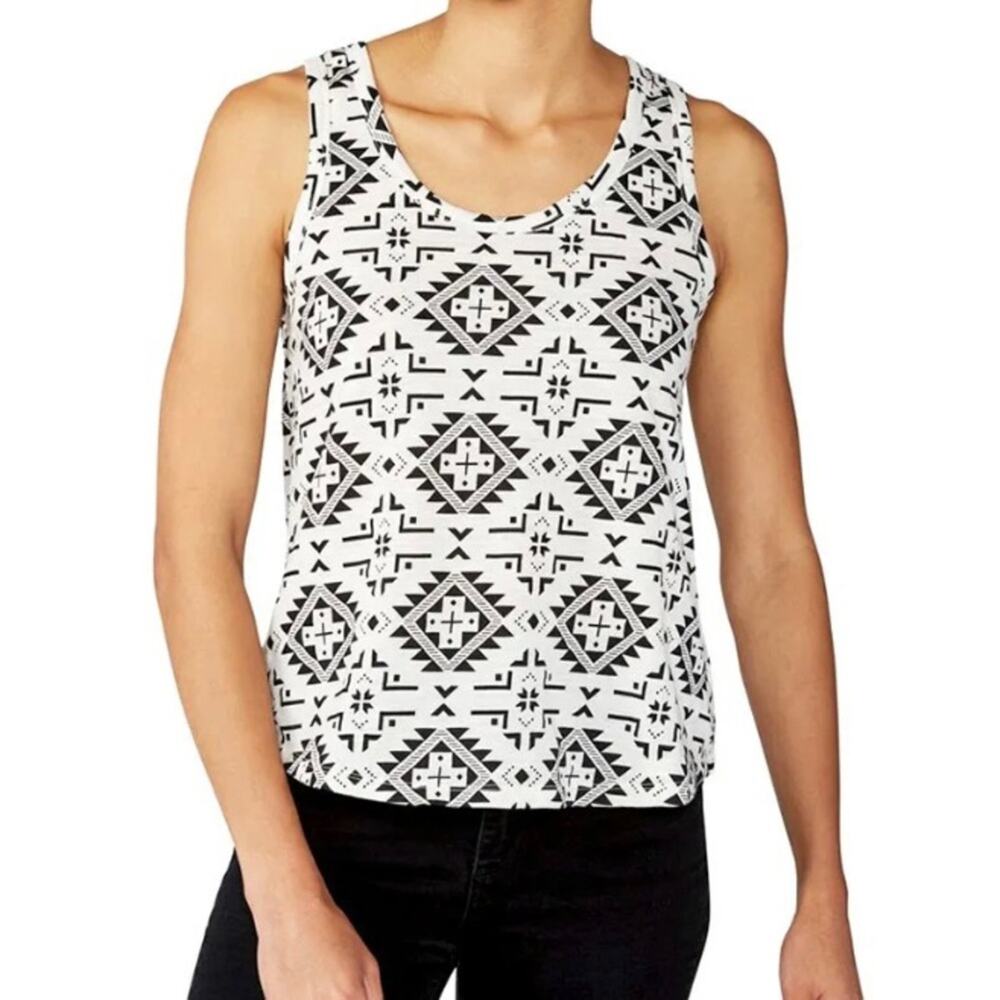 DAKINE Cream Black Coco Silverton Tank Top Aztec‎ Sleeveless Shirt Size Small